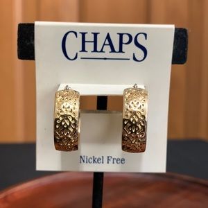 NWT Chaps gold tone hoop earrings